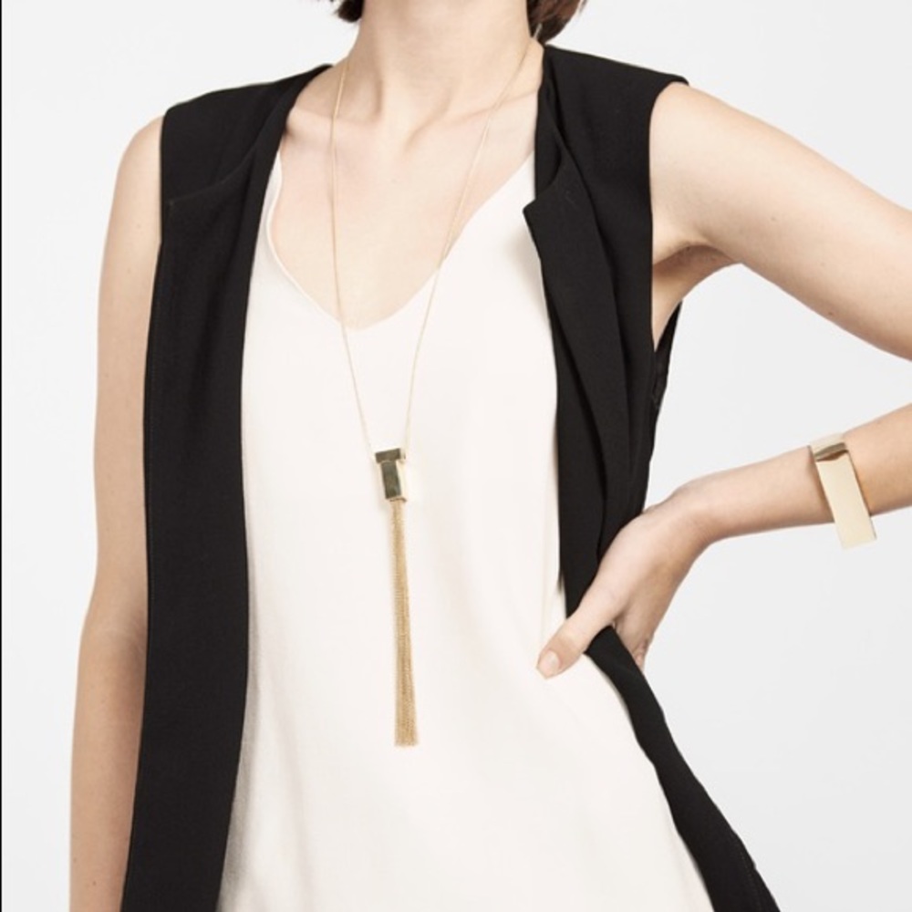 BaubleBar Gold Box Tassel Pendant Necklace